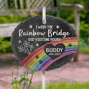 A Piece Of My Heart - Memorial Personalized Memorial Garden Slate & Hook - Sympathy Gift For Pet Owners, Pet Lovers