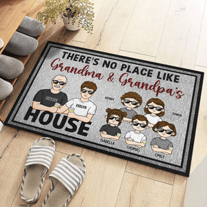 No Place Like Grandpa Grandma House - Family Personalized Custom Decorative Mat - Gift For Grandma, Grandpa