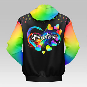 Grandma Is A Blessing - Family Personalized Custom Unisex All-Over Printed Hoodie - Mother's Day, Gift For Grandma