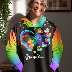 Grandma Is A Blessing - Family Personalized Custom Unisex All-Over Printed Hoodie - Mother's Day, Gift For Grandma