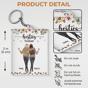 We're Sisters Forever - Besties Personalized Custom Rectangle Shaped Acrylic Keychain - Gift For Best Friends, BFF, Sisters