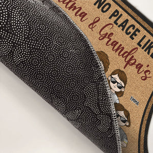 No Place Like Grandpa Grandma House - Family Personalized Custom Decorative Mat - Gift For Grandma, Grandpa