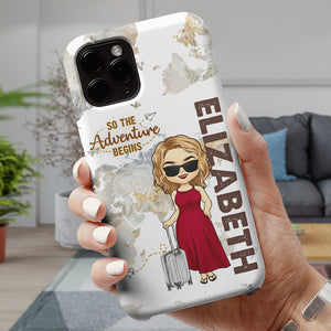 So The Adventure Begins - Travel Personalized Custom Phone Case - Gift For Travel Lovers