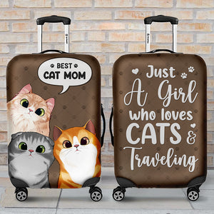 Best Pet Mom In The World - Dog & Cat Personalized Custom Luggage Cover - Gift For Pet Owners, Pet Lovers