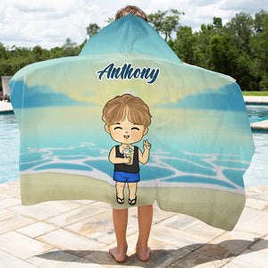 Let's Seas The Day - Family Personalized Custom Kid Hooded Beach Towel - Gift For Kids, Family Members