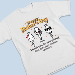 A Thanks From Dad's Fastest Swimmers - Family Personalized Custom Unisex T-shirt, Hoodie, Sweatshirt - Mother's Day, Birthday Gift For Mom