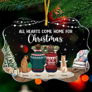 All Hearts Come Home For Christmas - Memorial Personalized Custom Ornament - Acrylic Benelux Shaped - Christmas Gift, Sympathy Gift For Pet Owners, Pet Lovers