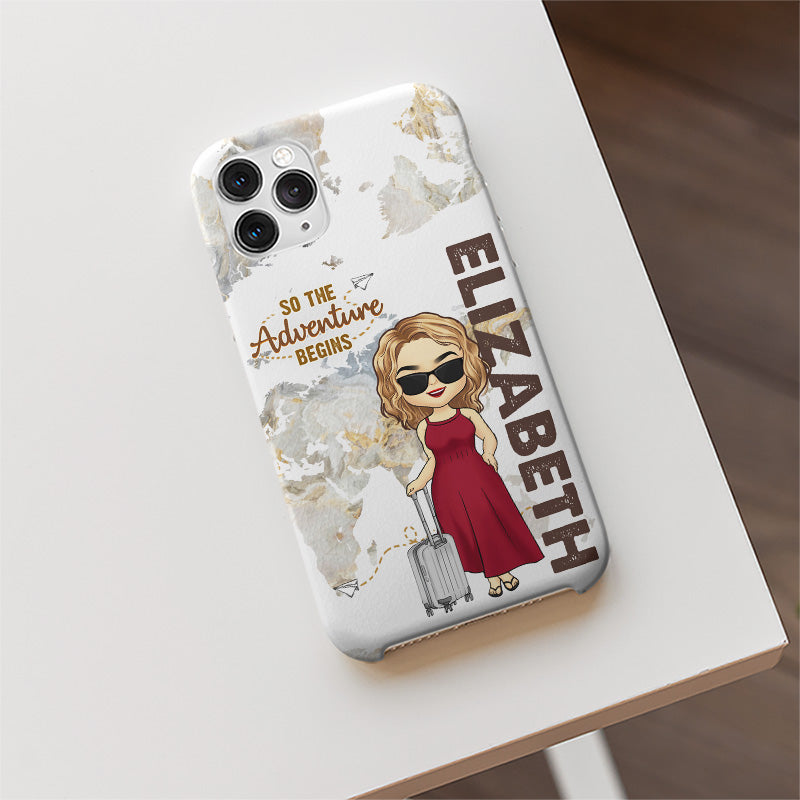 So The Adventure Begins - Travel Personalized Custom Phone Case - Gift For Travel Lovers