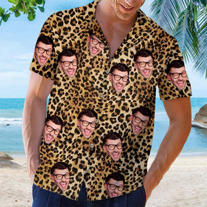 Custom Photo Sunshine On My Mind - Family Personalized Custom Face Unisex Hawaiian Shirt - Gift For Family Members, Pet Owners, Pet Lovers
