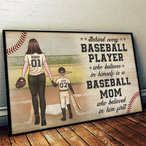 Baseball Player Who Believes In Himself - Family Personalized Custom Horizontal Poster - Gift For Family Members