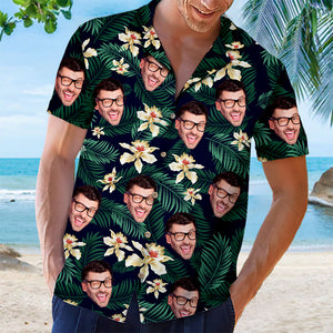 Custom Photo Some Call It Hawaii I Call It Paradise - Family Personalized Custom Face Unisex Hawaiian Shirt - Gift For Family Members, Pet Owners, Pet Lovers