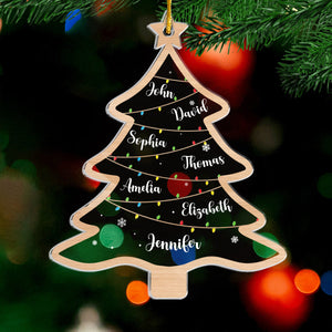 Wish You A Merry Christmas - Family Personalized Custom Ornament - Acrylic Custom Shaped - Christmas Gift For Family Members