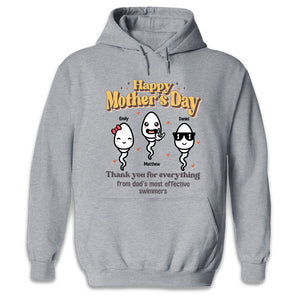 A Thanks From Dad's Fastest Swimmers - Family Personalized Custom Unisex T-shirt, Hoodie, Sweatshirt - Mother's Day, Birthday Gift For Mom