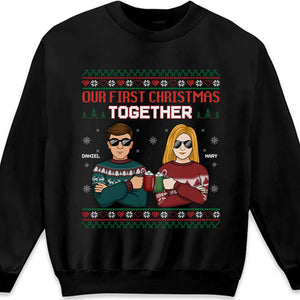 Our First Christmas Together - Couple Personalized Custom Unisex T-shirt, Hoodie, Sweatshirt - Christmas Gift For Husband Wife, Anniversary