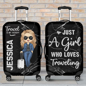 A Girl Who Loves Traveling - Travel Personalized Custom Luggage Cover - Gift For Travel Lovers
