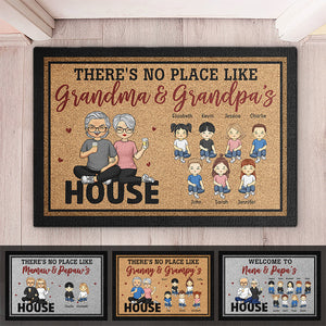 Welcome To Grandma & Grandpa's House - Family Personalized Custom Decorative Mat - Gift For Grandma, Grandpa