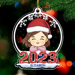 Santa Claus Is Coming To Town - Family Personalized Custom Ornament - Acrylic Snow Globe Shaped - Christmas Gift For Family Members