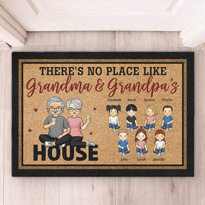 Welcome To Grandma & Grandpa's House - Family Personalized Custom Decorative Mat - Gift For Grandma, Grandpa