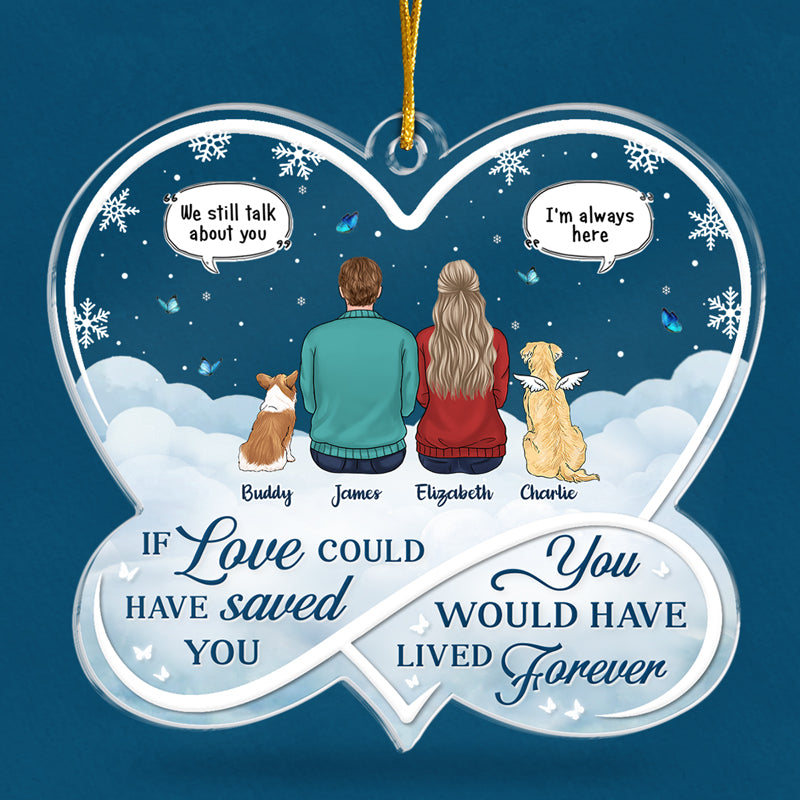 Je souhaite que tu sois là - Ornement commémoratif personnalisé - En acrylique en forme de cœur infini - Cadeau de Noël, cadeau de condoléances pour les propriétaires d'animaux et les amoureux des animaux