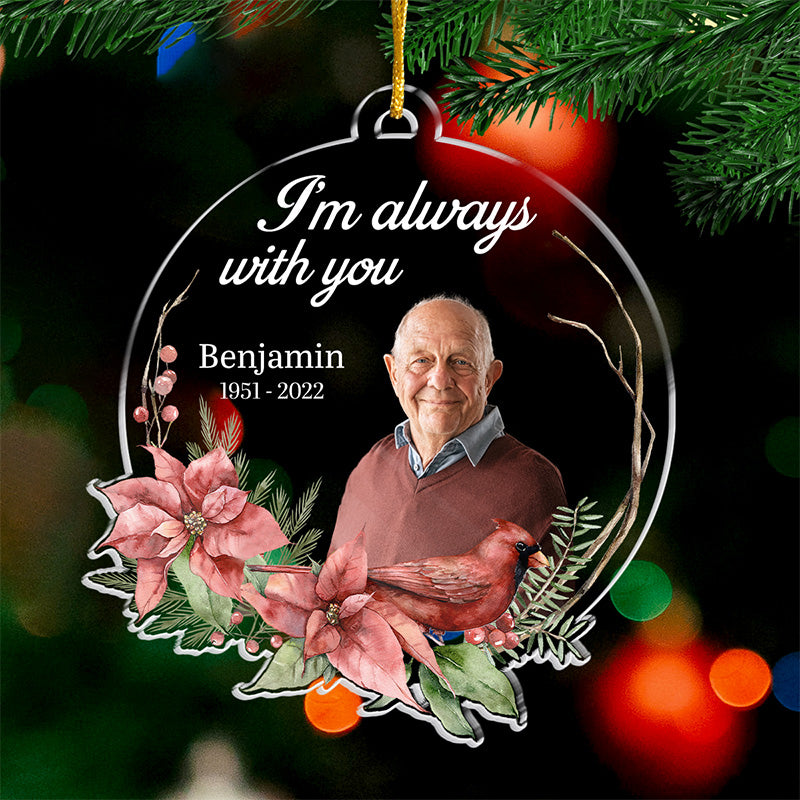 Custom Photo Not A Day Goes By That You Are Not Missed - Memorial Personalized Custom Ornament - Acrylic Round Shaped - Sympathy Gift For Family Members