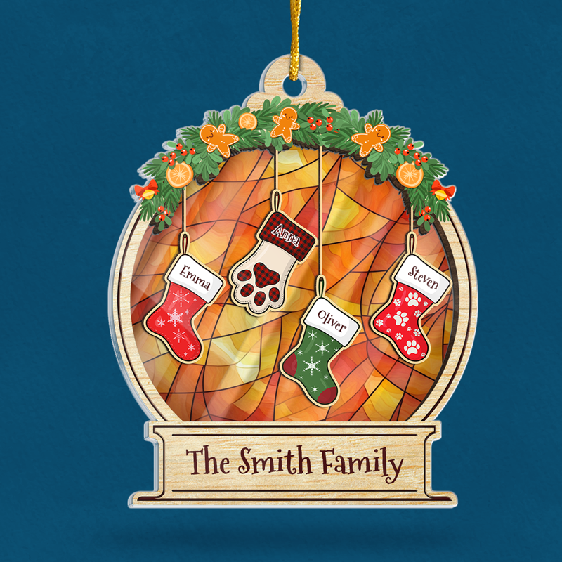 The Joy Of Christmas - Family Personalized Custom Ornament - Acrylic Snow Globe Shaped - Christmas Gift For Family Members