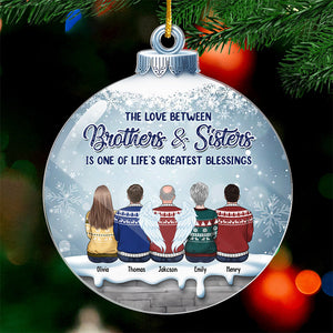 We Are Here Together As A Soul Family - Family Personalized Custom Ornament - Acrylic Snowball Shaped - Christmas Gift For Family Members