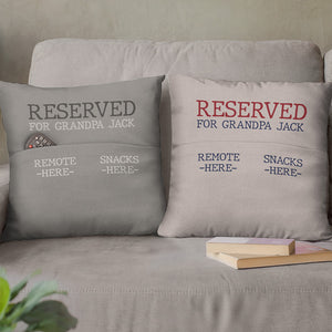 Reserved For Dad - Family Personalized Custom Pocket Pillow - Father's Day, Birthday Gift For Dad, Grandpa