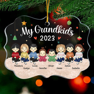 Wonderful Grandchildren - Family Personalized Custom Ornament - Acrylic Benelux Shaped - Christmas Gift Family Members