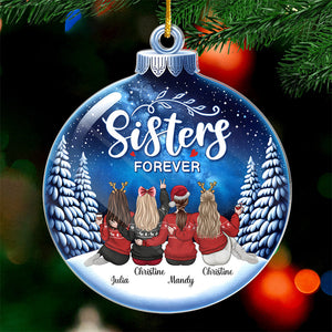 Let's Be Friends Forever - Bestie Personalized Custom Ornament - Acrylic Snowball Shaped - Christmas Gift For Best Friends, BFF, Sisters