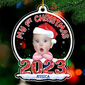 Custom Photo Best Present Ever - Family Personalized Custom Ornament - Acrylic Snow Globe Shaped - Christmas Gift For Baby Kids, Newborn Baby