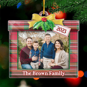 Custom Photo Family Is Where Love Never Ends - Family Personalized Custom Ornament - Acrylic Custom Shaped - Christmas Gift For Family Members