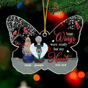 Miss You Forever - Memorial Personalized Custom Ornament - Acrylic Butterfly Shaped - Christmas Gift, Sympathy Gift For Family Members