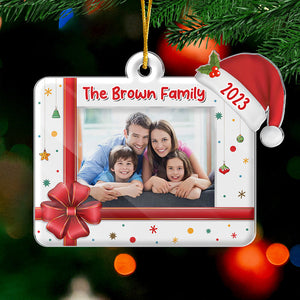 Custom Photo Family Makes This House A Home - Family Personalized Custom Ornament - Acrylic Custom Shaped - Christmas Gift For Family Members