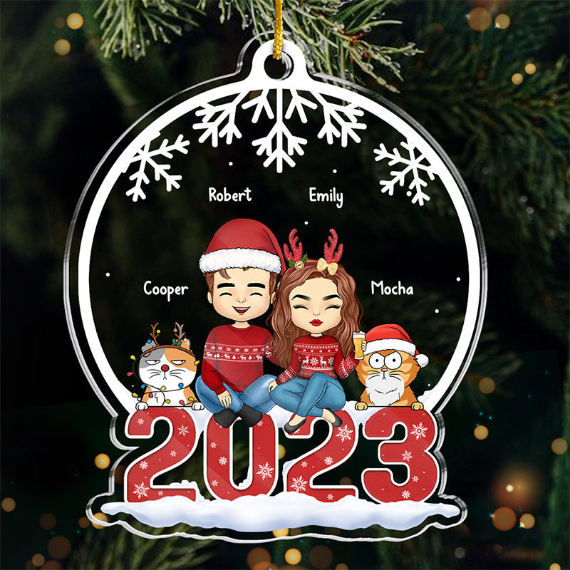 Embrace The Spirit Of Christmas - Cat Personalized Custom Ornament - Acrylic Custom Shaped - Christmas Gift For Pet Owners, Pet Lovers