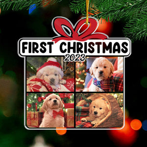Custom Photo Happy Pawlidays - Dog & Cat Personalized Custom Ornament - Acrylic Custom Shaped - Christmas Gift For Pet Owners, Pet Lovers