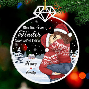 Now We're Here - Couple Personalized Custom Ornament - Acrylic Custom Shaped - Christmas Gift For Husband Wife, Anniversary