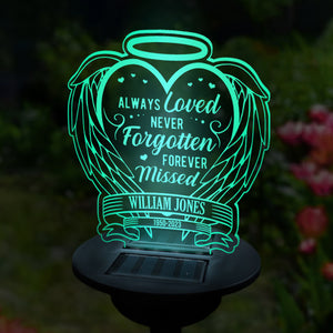Always Loved Forever Missed - Memorial Personalized Custom Garden Solar Light - Sympathy Gift, Gift For Family Members