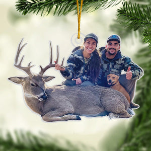Custom Photo Christmas Brings Us Together - Hunting Personalized Custom Ornament - Acrylic Custom Shaped - Christmas Gift For Hunting Lovers