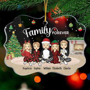 Family Forever - Family Personalized Custom Ornament - Acrylic Benelux Shaped - Christmas Gift For Family Members