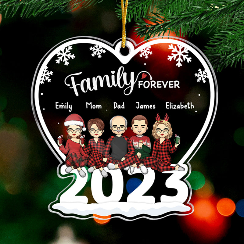 Family Bonds Are Unbreakable - Family Personalized Custom Ornament - Acrylic Custom Shaped - Christmas Gift For Family Members