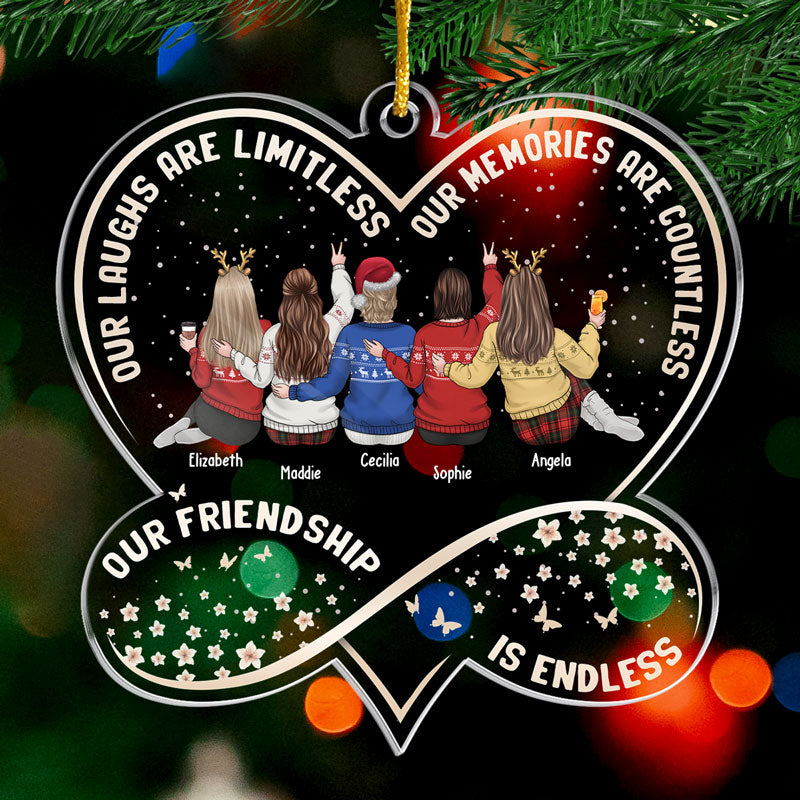 Les amis sont des fleurs dans le jardin de la vie - Décoration personnalisée pour meilleure amie - En acrylique en forme de cœur infini - Cadeau de Noël pour meilleures amies, meilleures amies, sœurs