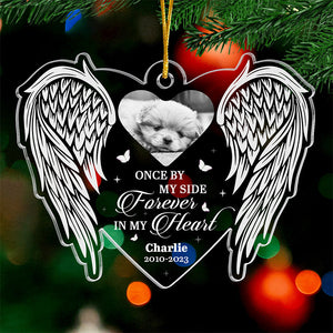 Custom Photo You're Forever In Our Hearts - Memorial Personalized Custom Ornament - Acrylic Custom Shaped - Christmas Gift, Sympathy Gift For Pet Owners, Pet Lovers