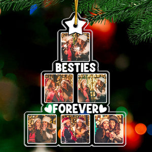 Custom Photo Besties For The Resties - Bestie Personalized Custom Ornament - Acrylic Custom Shaped - Christmas Gift For Best Friends, BFF, Sisters