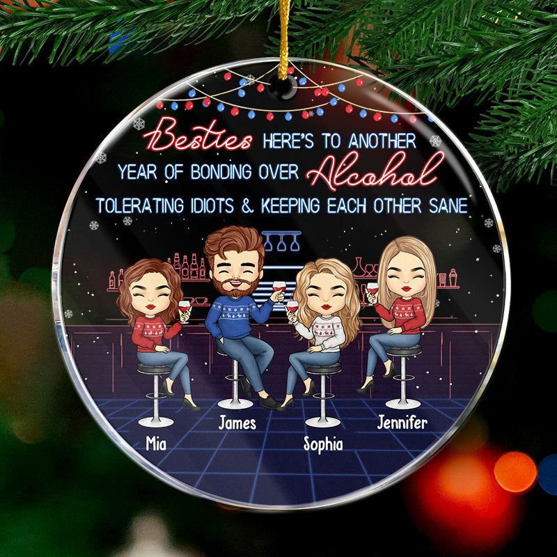 We're Sage & Hood & Wish A Mufuka Would - Bestie Personalized Custom Ornament - Acrylic Round Shaped - Christmas Gift For Best Friends, BFF, Sisters