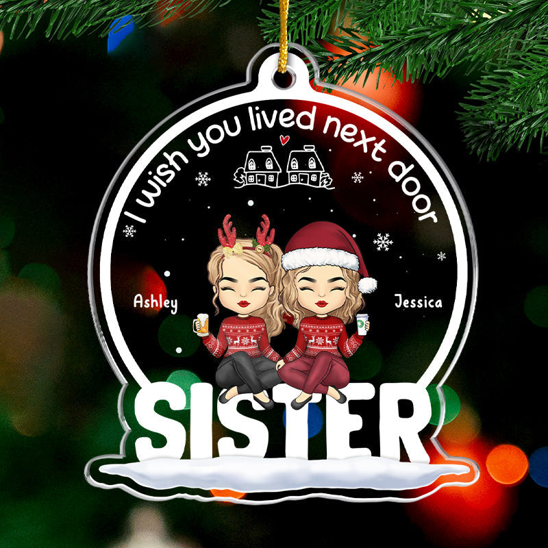 Besties Forever Never Apart - Bestie Personalized Custom Ornament - Acrylic Custom Shaped - Christmas Gift For Best Friends, BFF, Sisters, Coworkers