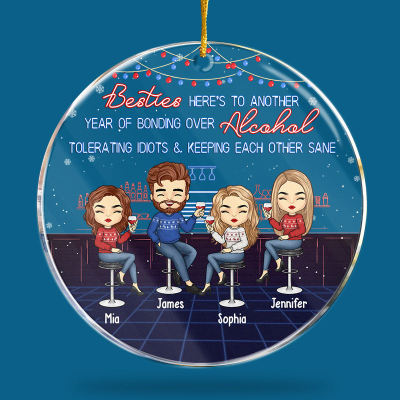 We're Sage & Hood & Wish A Mufuka Would - Bestie Personalized Custom Ornament - Acrylic Round Shaped - Christmas Gift For Best Friends, BFF, Sisters