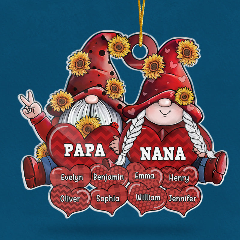 My Grandkids Make My Heart Smile - Family Personalized Custom Ornament - Acrylic Custom Shaped - Christmas Gift For Grandpa, Grandma