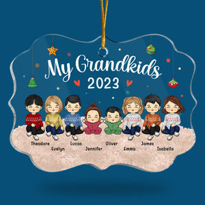 Wonderful Grandchildren - Family Personalized Custom Ornament - Acrylic Benelux Shaped - Christmas Gift Family Members