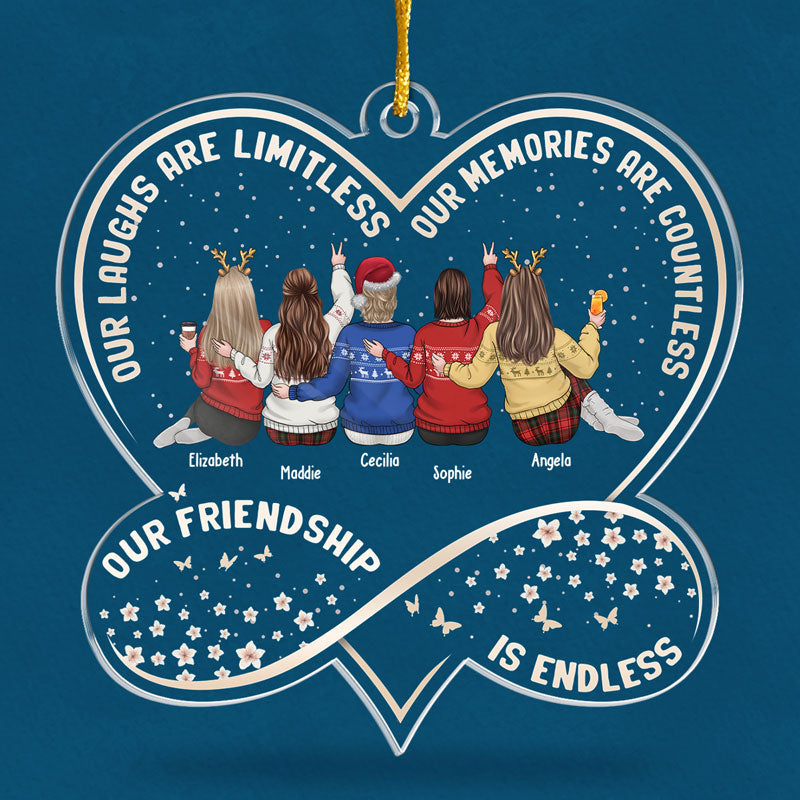 Les amis sont des fleurs dans le jardin de la vie - Décoration personnalisée pour meilleure amie - En acrylique en forme de cœur infini - Cadeau de Noël pour meilleures amies, meilleures amies, sœurs