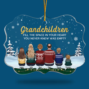 Grandchildren Fill The Space In Your Heart - Family Personalized Custom Ornament - Acrylic Benelux Shaped - Christmas Gift For Family Members